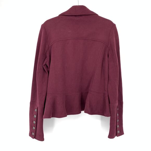 Free People Sangria Flared & Femme Military Style Open Jacket Womens Sz M NEW - Picture 2 of 7